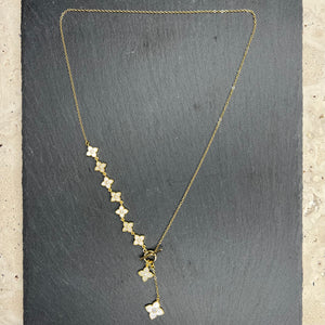 Gold Blossom Lariat Necklace