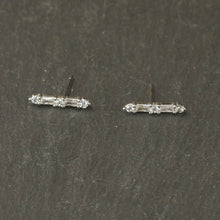 Load image into Gallery viewer, Pointed Diamanté Bar Earrings