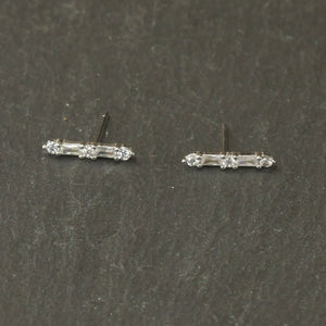Pointed Diamanté Bar Earrings