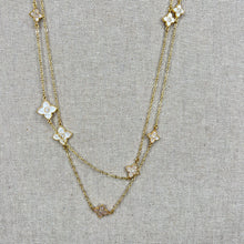Load image into Gallery viewer, Extra Long Pearl and Gold Blossom Necklace